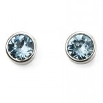 Silver March Birthstone Swarovski Earrings.