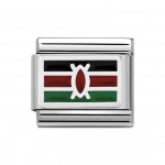 Nomination Silver Shine Enamel Kenya Flag Charm