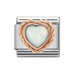 Nomination 9ct Rose Gold Heart Opal Charm