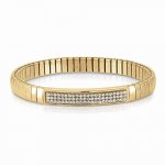 Extension Glitter Gold PVD & White Swarovski Stretch Bracelet