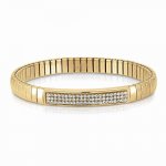 Extension Glitter Gold PVD & White Swarovski Stretch Bracelet