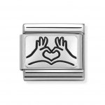Nomination Silver Hands to Heart Charm