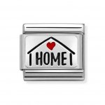 Nomination Silver Enamel Home with Heart