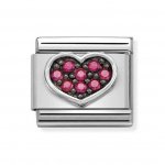 Nomination Silver Heart Fuchsia CZ Charm