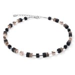 GeoCUBEÂ® Necklace onyx black-rose gold