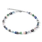 Necklace GeoCUBEÂ® SwarovskiÂ® Crystals & Gemstones blue-green