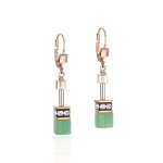 Earrings GeoCUBEÂ® SwarovskiÂ® Crystals & Gemstones green-beige