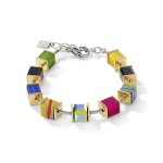 GeoCUBEÂ® Bracelet SwarovskiÂ® Crystals Malachite Multicolour gold