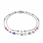 Necklace GeoCUBEÂ® Multitask 4-in-1 summer Multi Pastel-silver