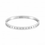 Infinito Stainless Steel & White CZ Bangle