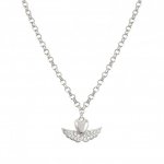 Sweetrock Silver & CZ Winged Heart Necklet