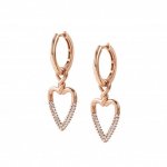 Endless Rose Gold & CZ Heart Hoop Earrings