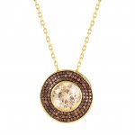 Nomination Aurea Yellow Gold Plated & CZ Circle Pendant Necklace