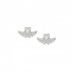 Sweetrock Silver & CZ Winged Heart Earrings