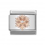 Nomination 9ct Rose white CZ Snowflake Charm