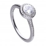 DiamonFire Silver Round Cut Zirconia Ring