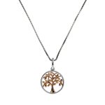 Azendi Silver & Rose Vermeil Tree of Life pENDANT