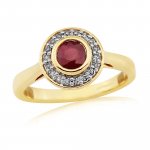 9ct Gold Diamond & Ruby Ring