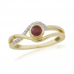 9ct Gold Diamond & Ruby Ring