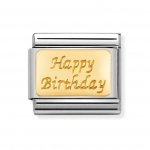 Nomination 18ct Gold Happy Birthday Charm.