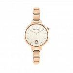 Nomination Rose Gold Zircon set Round Glitter Dial Watch.