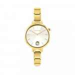 Nomination Gold Zircon set Round Silver Dial Watch.