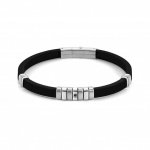 Nomination City Stainless Steel, Grey PVD & Rubber with Black CZ Bracelet