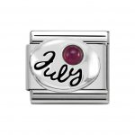 Nomination Silver Classic Silver July Ruby Charm