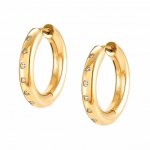 Infinito Gold Plated & White CZ Hoop Earrings