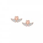 Sweetrock Rose Gold Silver & CZ Winged Heart Earrings