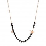 Melodie Rose Gold Plated with Tree Of Life Charm & Black Crystal Necklace