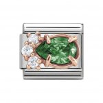 Nomination Classic Rose Gold Green CZ Drop Charm