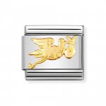 Nomination 18ct Gold Relief Stork Charm.