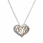 Silver 3D Heart Pendant & Chain