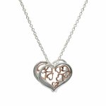 Silver 3D Heart Pendant & Chain