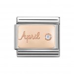 Nomination 9ct Rose Gold April Diamond Charm