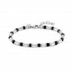 Nomination Instinct Stone Stainless Steel & Black Lava stone Bracelet