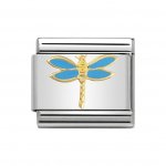 Nomination 18ct Gold & Enamel Dragonfly Charm.