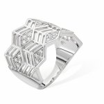 Lucy Quartermaine Silver Art Deco Full Triangle Ring