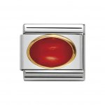 Nomination Red Coral Classic Charm Oval Natural Hard Stone.