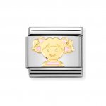 Nomination 18ct Gold Pink Girl Charm