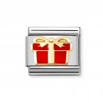 Nomination 18ct Gold Red Gift Box Charm