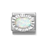 Nomination Silver Oval shaped Opal Charm