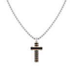 Nomination Stainless Steel Black & Rose Gold PVD Cross & Chain