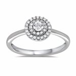 9ct Gold Diamond Halo Ring