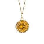 Fiorelli Silver Gold plated Yellow CZ Pendant | Solar Plexus Chakra