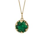 Fiorelli Silver Gold plated Green CZ Pendant | Heart Chakra