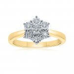 9ct Gold Diamond Round Cluster Ring