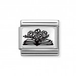 Nomination Silver Book with Flowers Charm