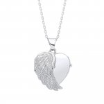 Sterling Silver Heart Wing Locket & Chain